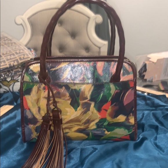 Patricia Nash Handbags - PATRICIA NASH Brown Structured Satchel with Dark Handles and Tassel NEOT
